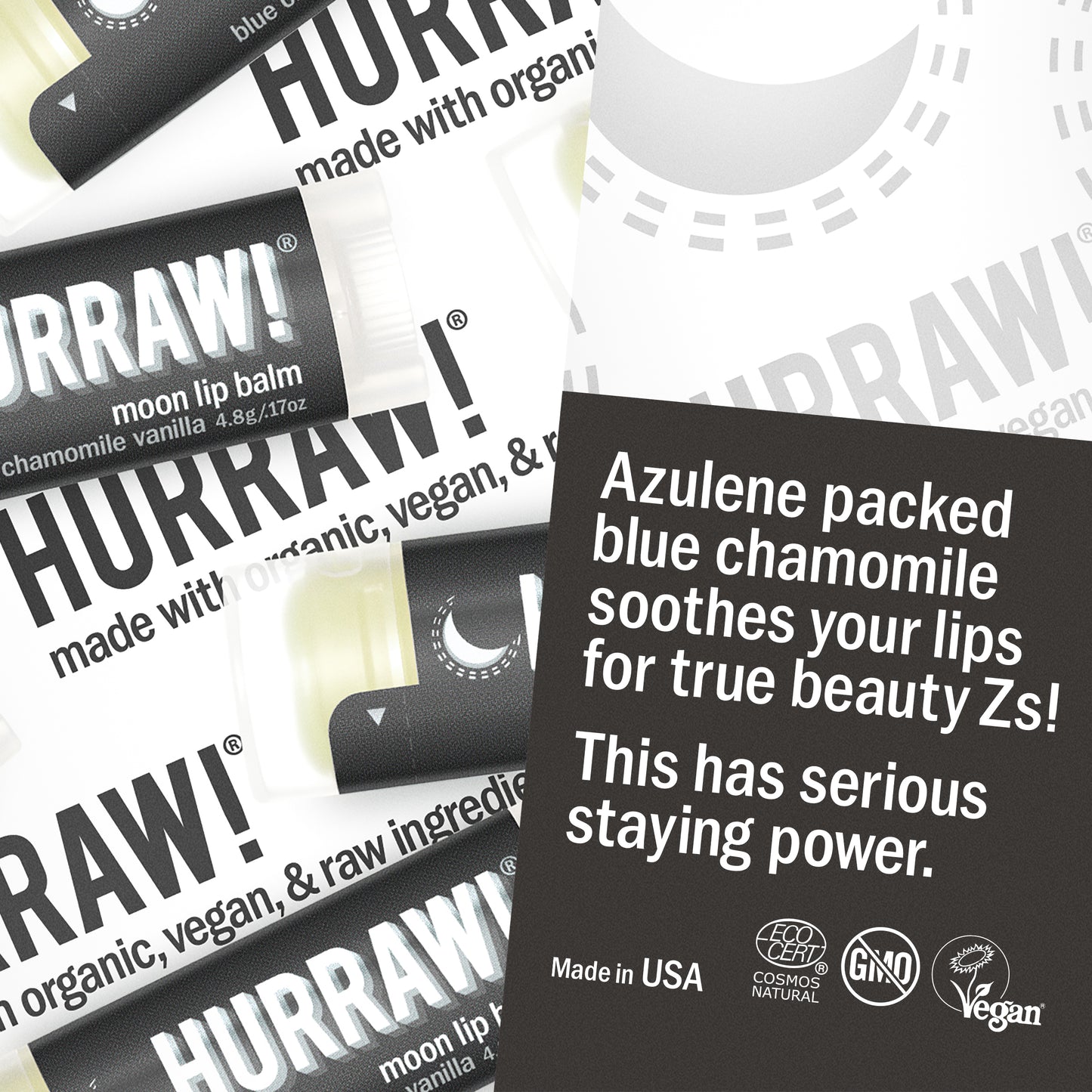 Detail van Hurraw moon lippenbalsem met zachte nachtelijke uitstraling