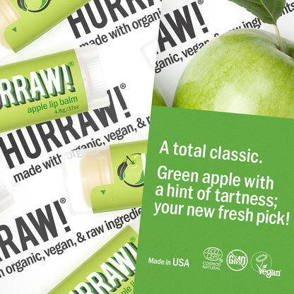 Detail van Hurraw appel lippenbalsem met fruitige en frisse uitstraling