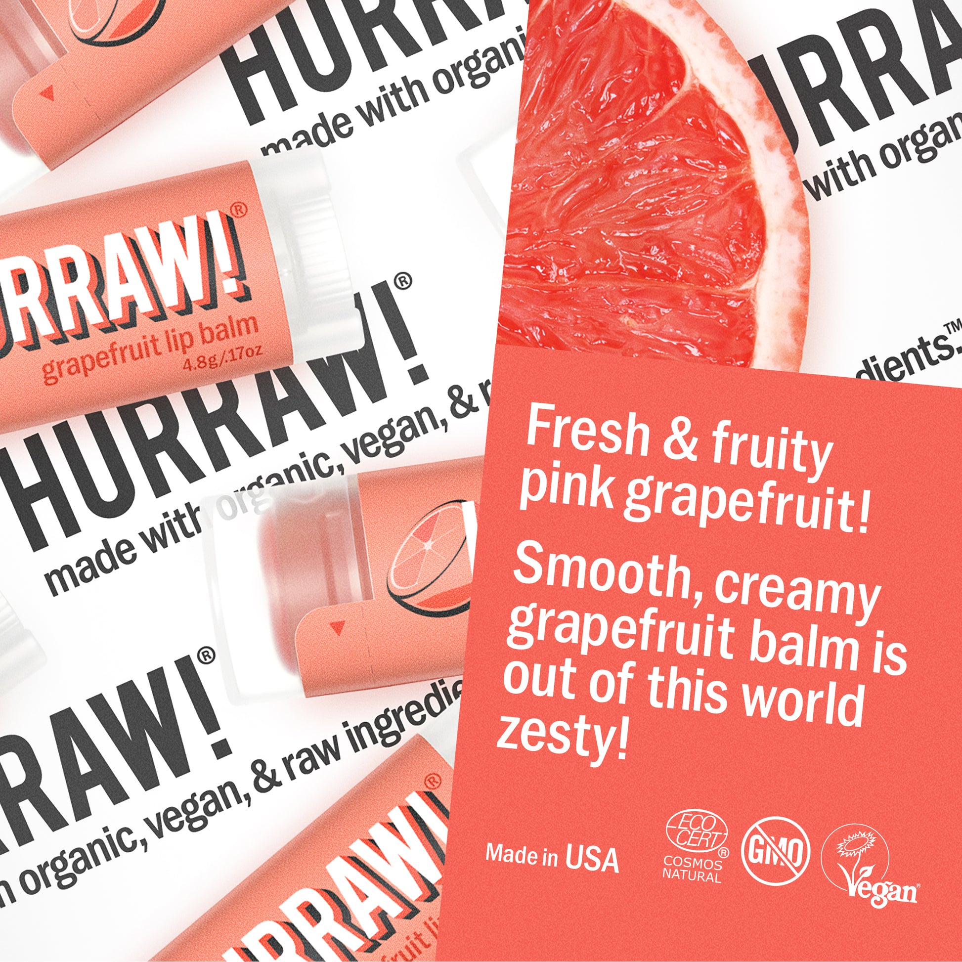 Grapefruit lippenbalsem met roze uitstraling en zachte glans