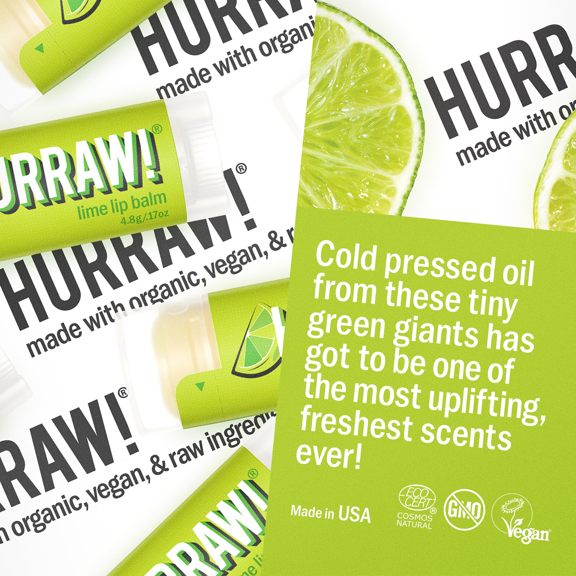 Hurraw limoen lippenbalsem met frisse citrusuitstraling