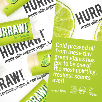 Hurraw limoen lippenbalsem met frisse citrusuitstraling