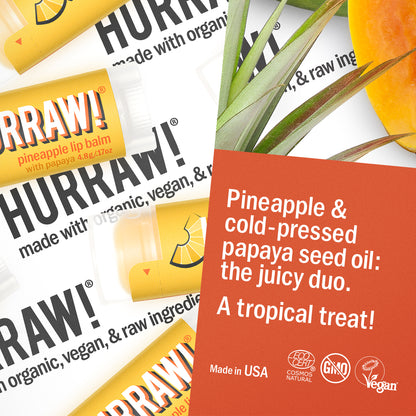Detail van Hurraw ananas lippenbalsem met frisse fruitige formule