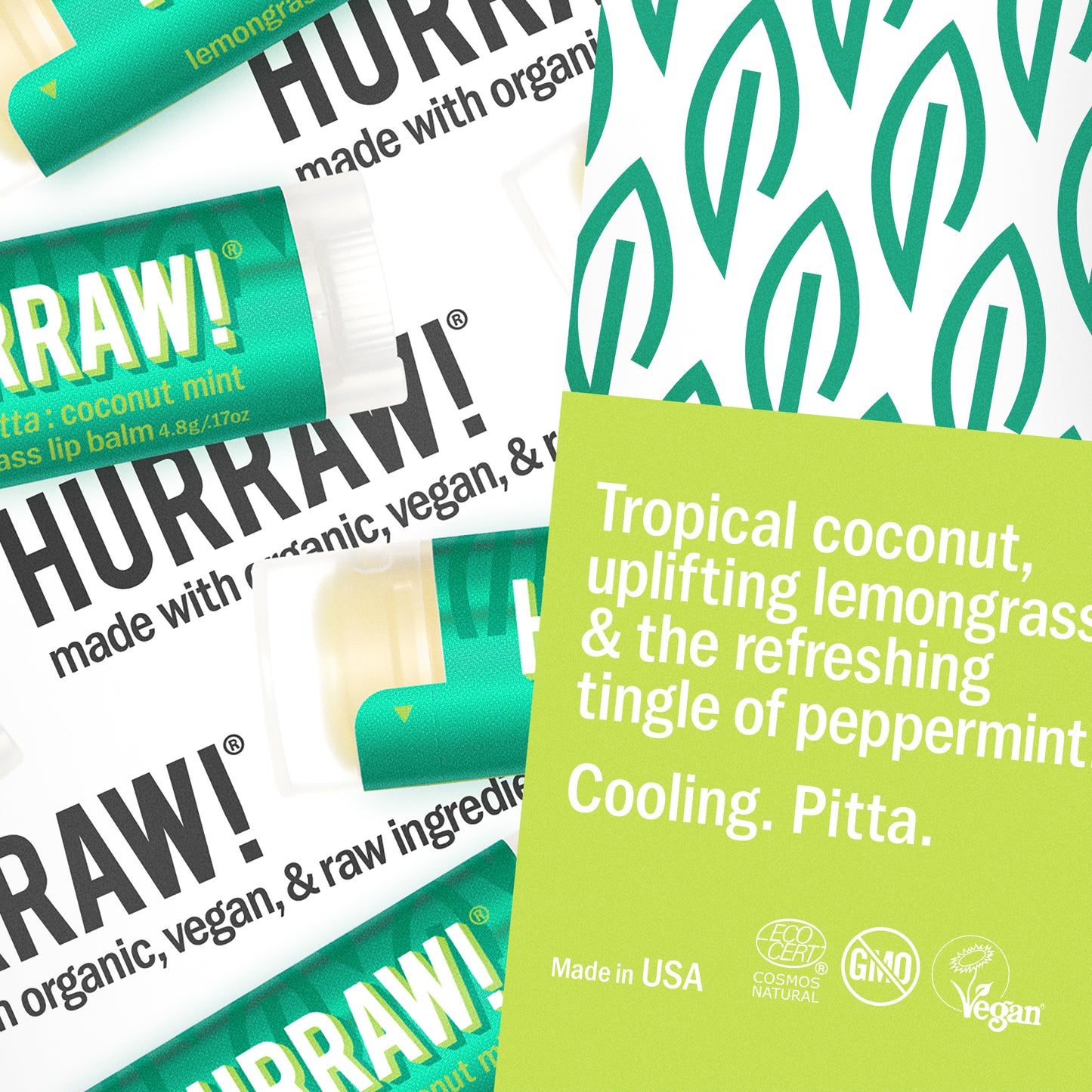Frisse Pitta lippenbalsem van Hurraw voor dagelijkse lipverzorgin
