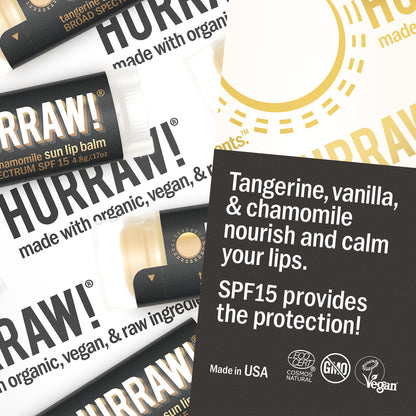 Detail van Hurraw sun lippenbalsem SPF 15 met zachte verzorgende uitstraling