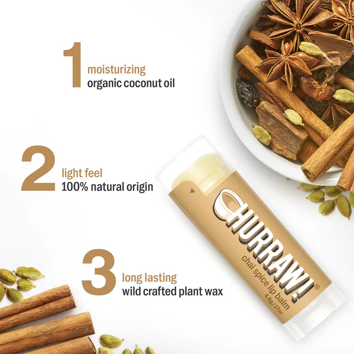 Chai Spice lippenbalsem met warme kruidengeur en zachte textuur
