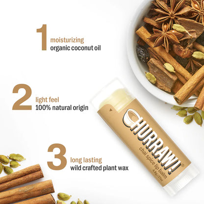 Chai Spice lippenbalsem met warme kruidengeur en zachte textuur