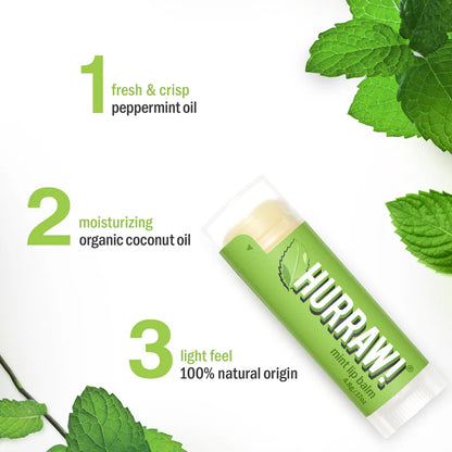 Mint lippenbalsem met pepermuntolie en frisse groene uitstraling