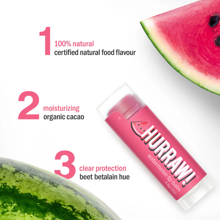 Watermeloen lippenbalsem met frisse geur en roze stick